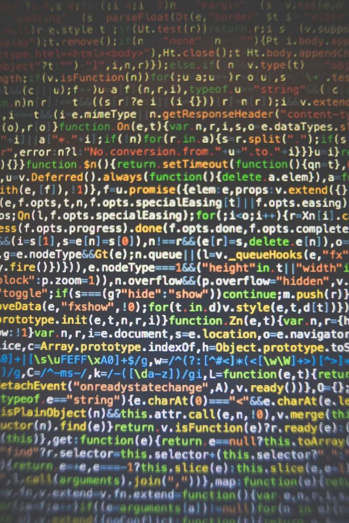 Close up of computer coding