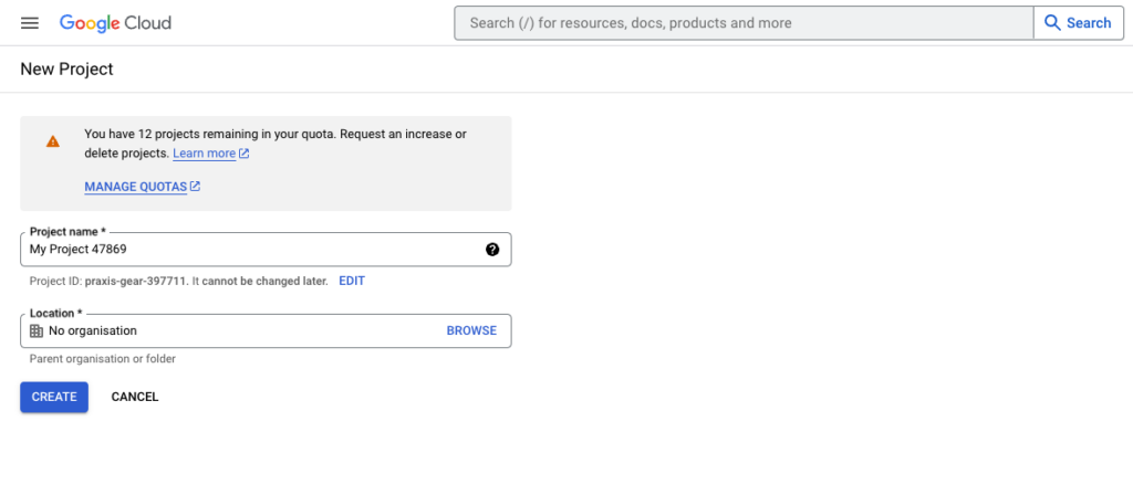 Spring Cloud GCP Create Project