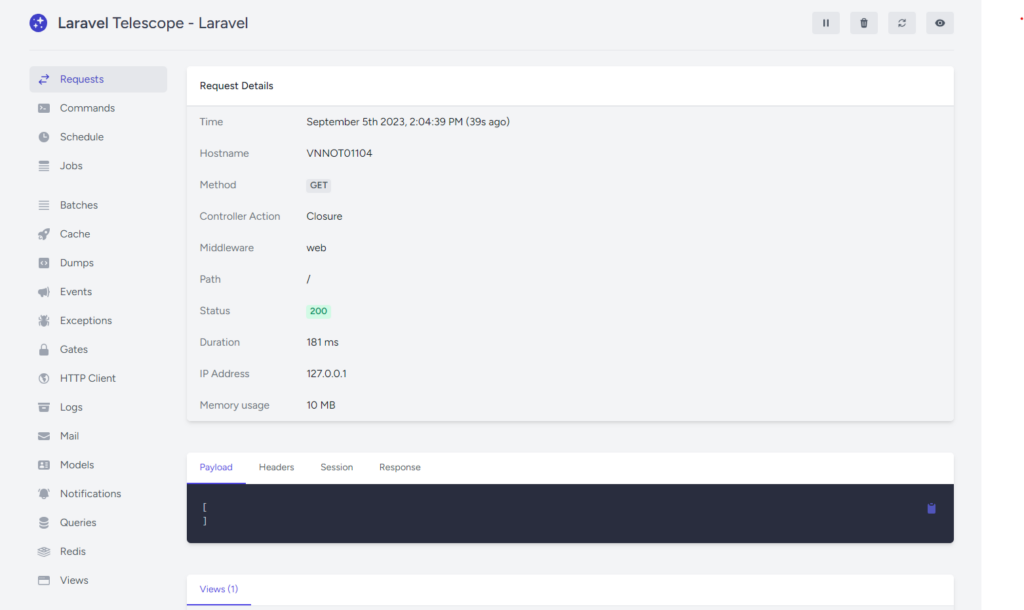 Laravel Telescope Dashboard