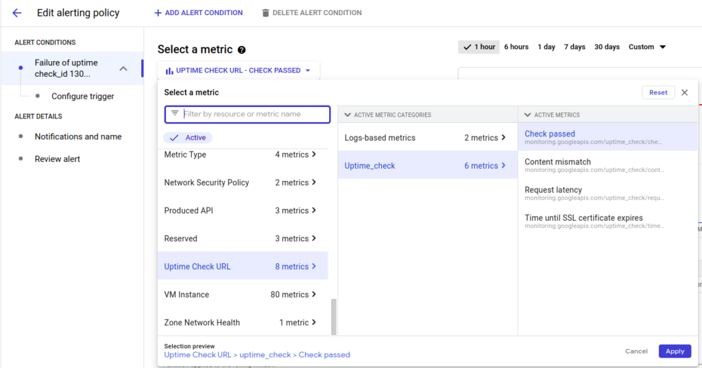 Global Integration Homepage > Alerts for URL failure with Uptime Check > Screenshot from 2023-11-23 22-05-41.png