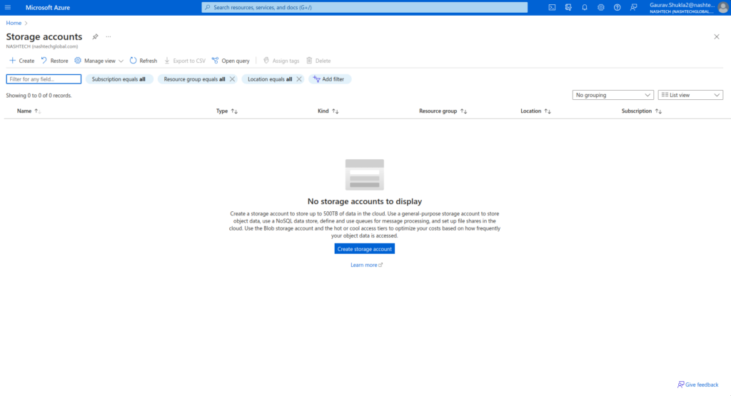 Azure Storage account