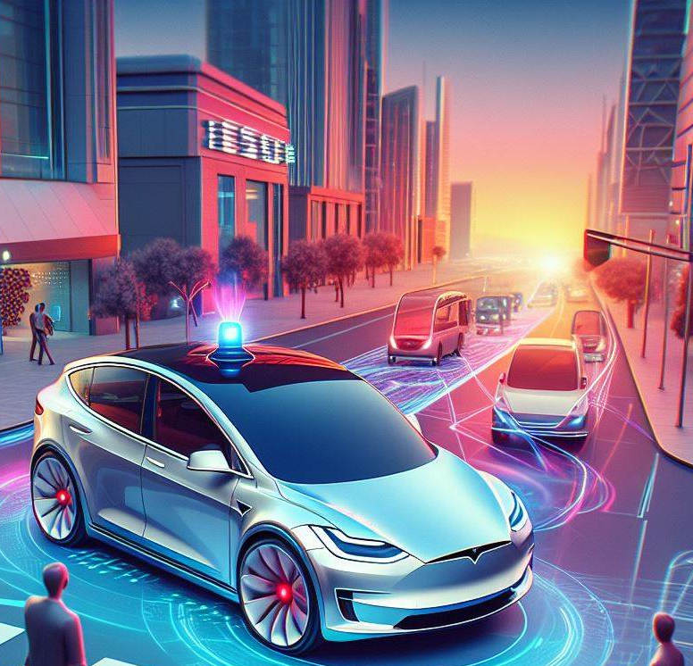 Image of autonomous car created by Copilot