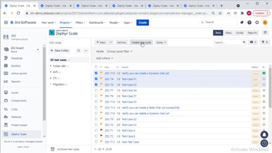 Picture 10: Creating test cycle