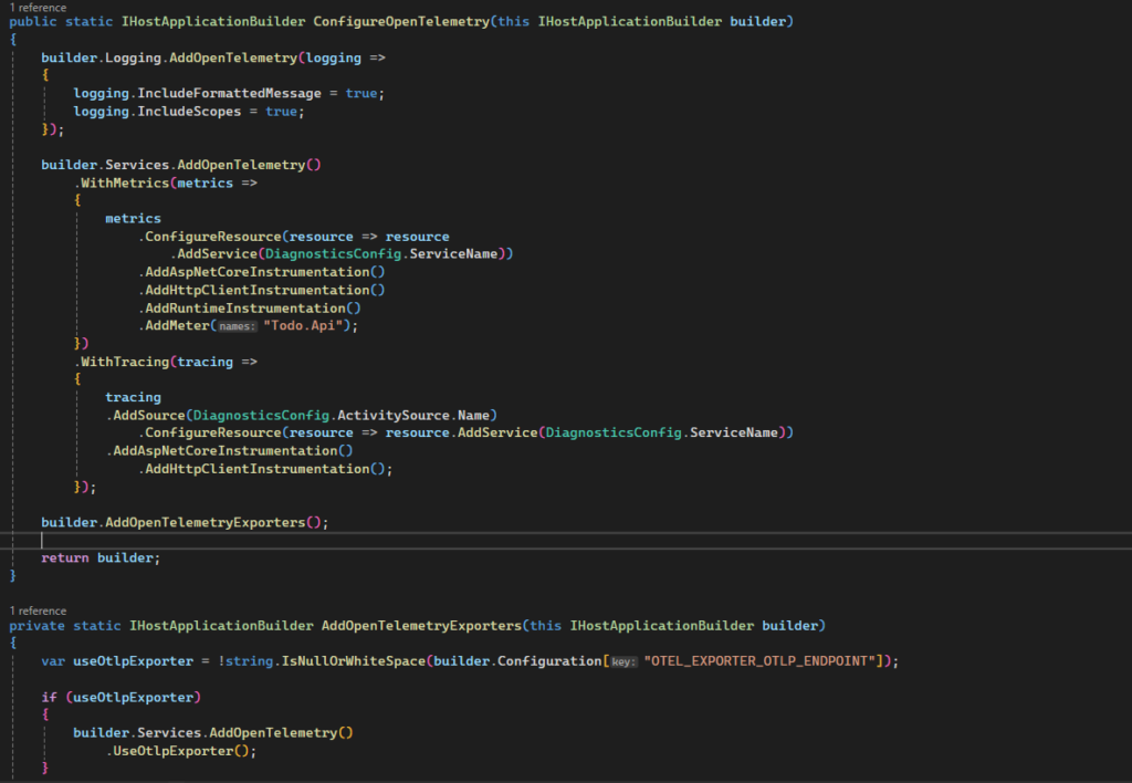 OpenTelemetry configuration