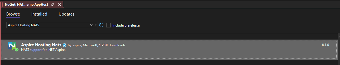 NATS Hosting package