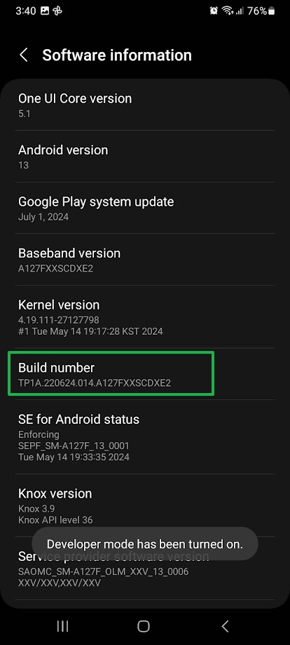 Debug chrome on android - Enable developer mode
