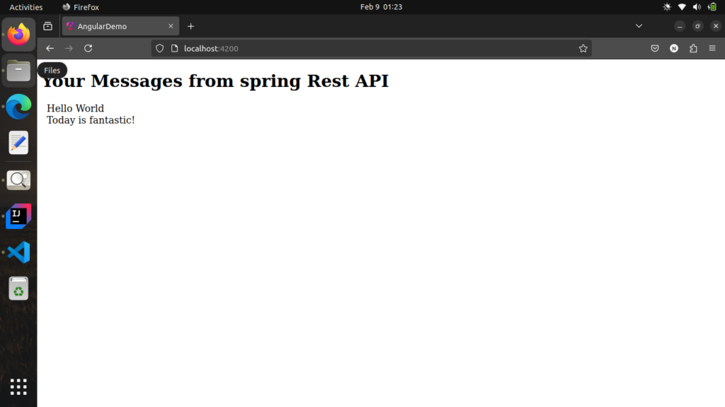 Screenshot of the Application