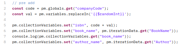 Example: Pre-add Dynamic Variables.