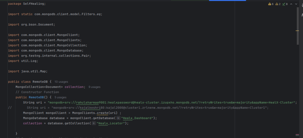 Dashboard to Visualize Self-Healing with MongoDB