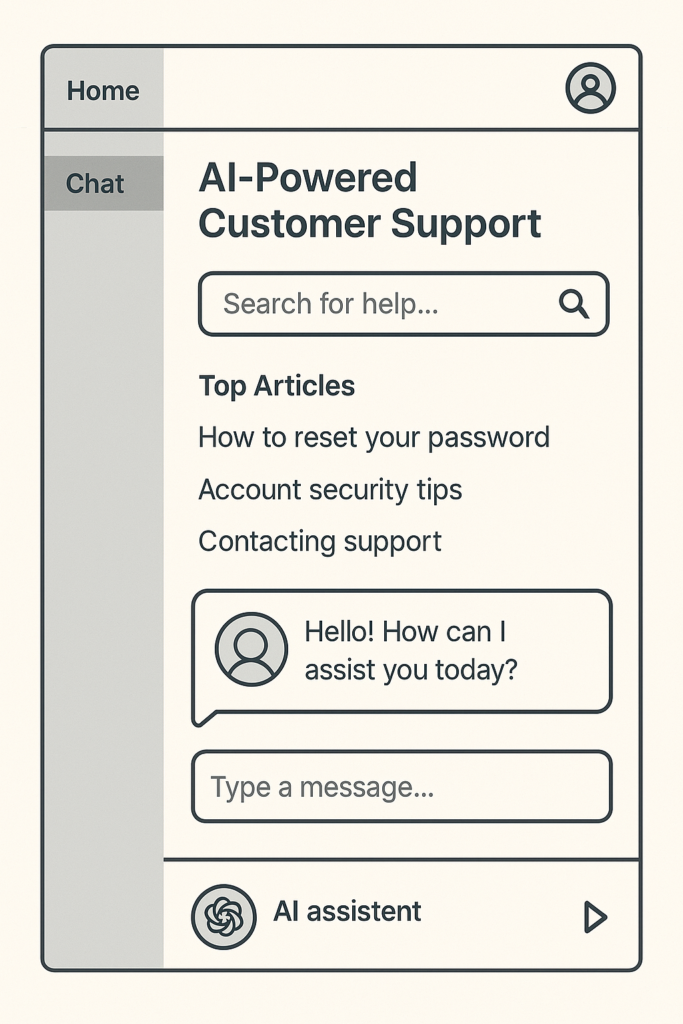 AI-powered customer support portal built by FullStack Developer using OpenAI and vector search