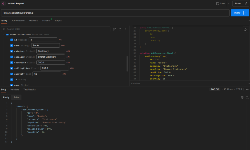 Mutation in GraphQL in Spring Boot