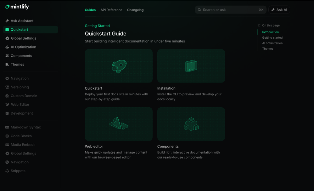 Mintlify auto-generated API documentation interface