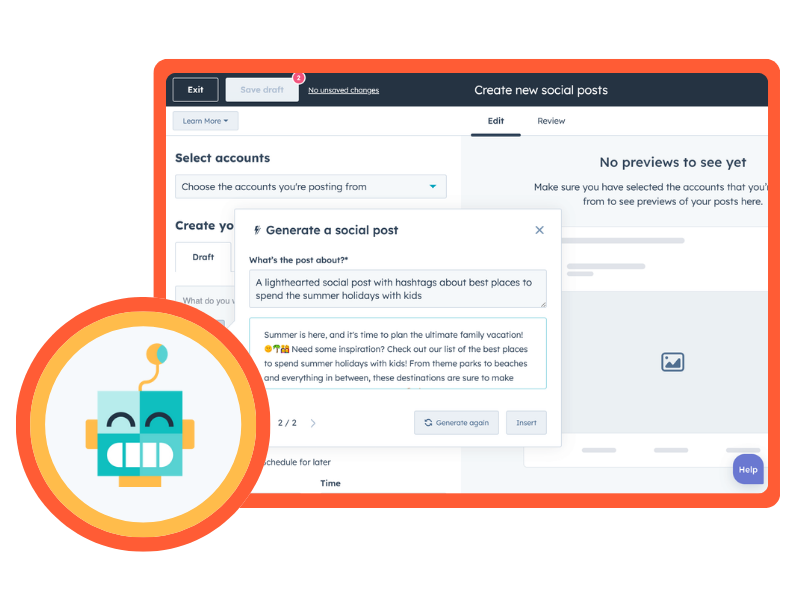 Interface generated by HubSpot AI, an AI Tool automates insights and customer communication.