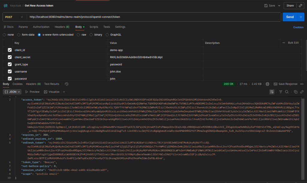 Login and Get Tokens using Postman