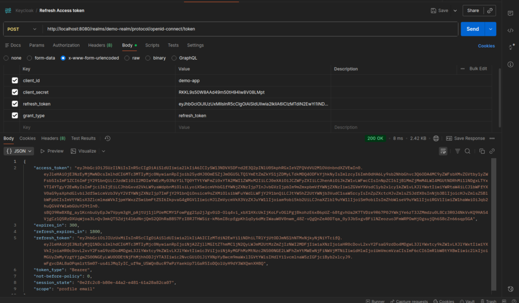 Refresh the Access Token using Postman