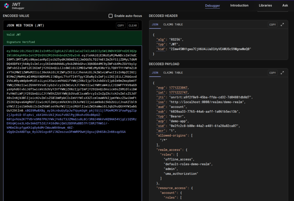 Decode the Token via jwt.io